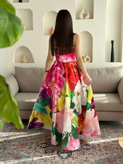 فستان مشجر مورد بألوان متعددة